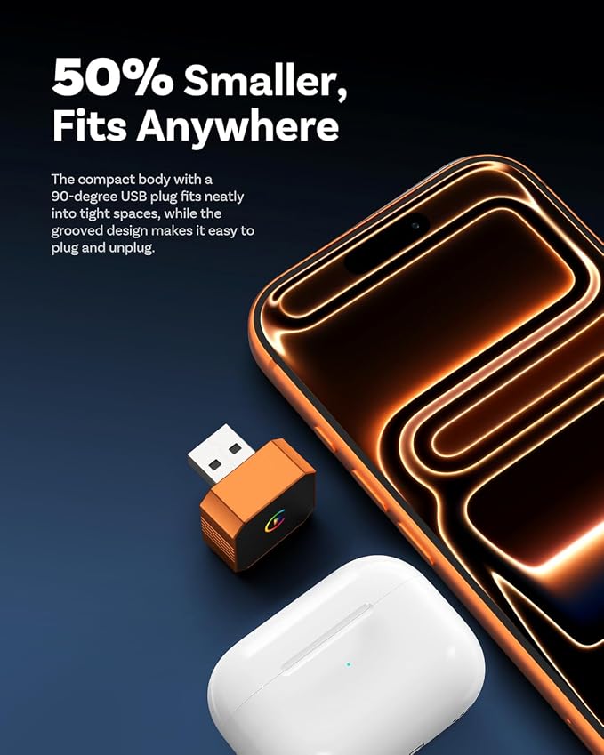 Wireless CarPlay Adapter for iPhone＆Android, 2026 Upgraded Car Play Mini Wired to Wireless Adapter for CarPlay ＆Android Auto Plug and Play Stable Connection & No Latency for iPhone iOS 10+