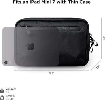 ALPAKA Elements Tech Case Tech Pouch 2.1L Cable Bag Black X-Pac VX21 | Weatherproof Fabric, YKK Aquaguard Zipper, Detachable Shoulder Strap, Ideal for Electronics & Accessories, Daily Work Travel