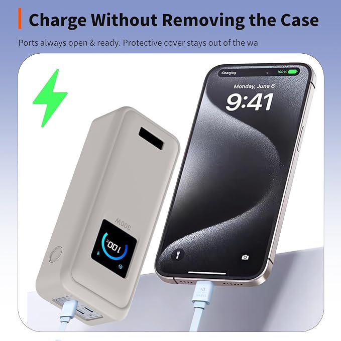 Case for Anker Prime Power Bank(26250mAh 300W)– Soft Silicone Protective Cover Compatible with Prime Power Bank(26250mAh 300W),Shockproof Anti-Scratch Slim Fit Case,Gray