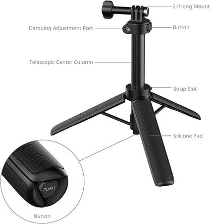 SmallRig 2-in-1 Selfie Stick Tripod, 7.1-20.5in Extendable, Support Horizontal & Vertical Shooting, for GoPro Hero 13/12/11/10/9, for DJI Osmo Nano Action 6/5 Pro/4/3, for Insta360 Ace Pro 2-5725