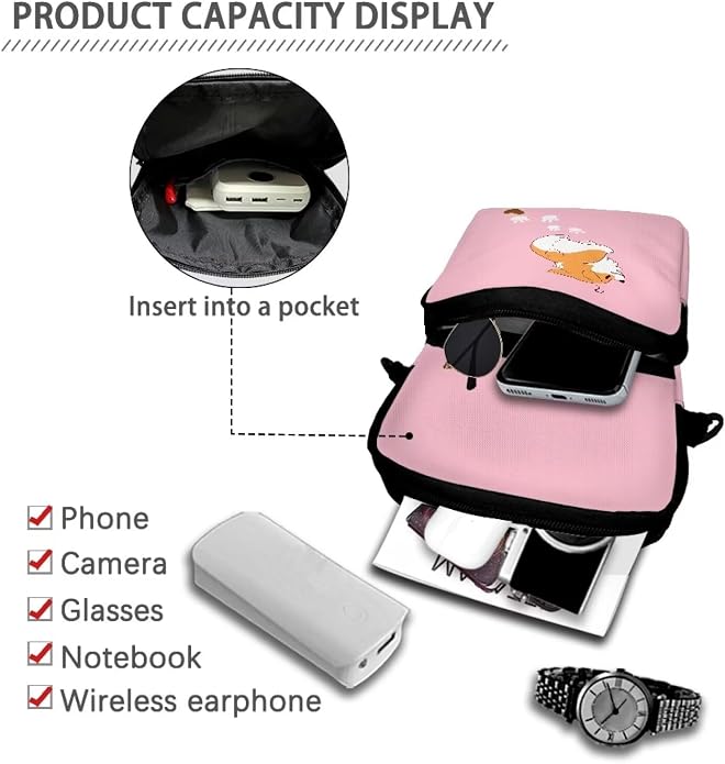 Men's Crossbody Bag, Small Cell Phone Wallet, Women's Shoulder Handbag, Travel Gym Bag