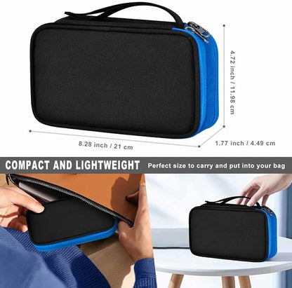 ZINZ Electronic Accessories Organizer, Travel Cable Carry Pouch Storage Bag for Laptop Attachment Cable, Cord, Charger, Earphone etc,Black-Blue