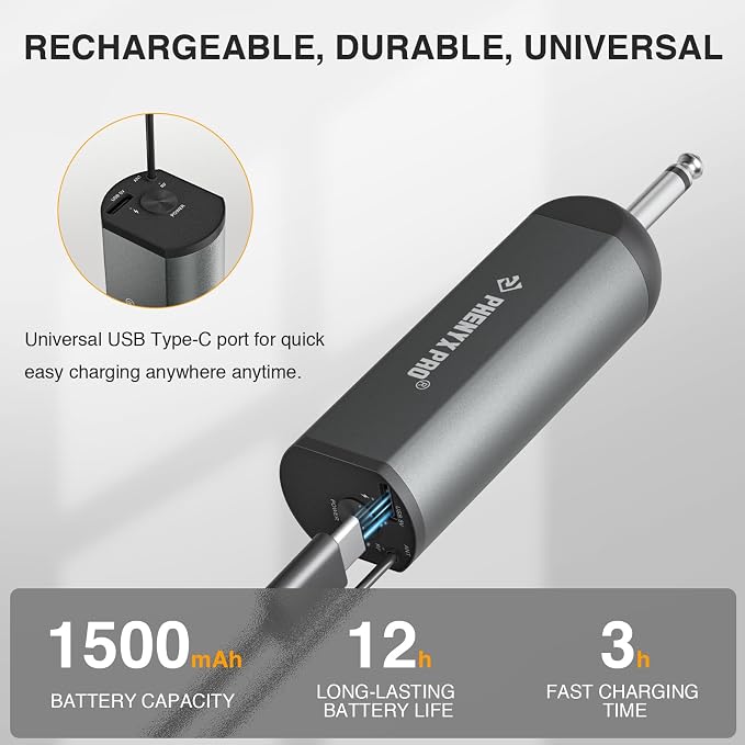 Phenyx Pro Single Digital Wireless Microphone System, w/Mini Receiver, Bodypack Transmitter,15 Channels in 900MHz UHF Band, Headset/Lapel Microphone for Karaoke, Singer, Church, Wedding (PDP-1-1B)