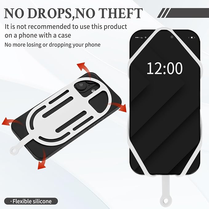 HOTEMIA Silicone Phone Lanyard Holder with Carabiner, Universal Phone Strap,Anti-Theft Phone Case with retractable tether