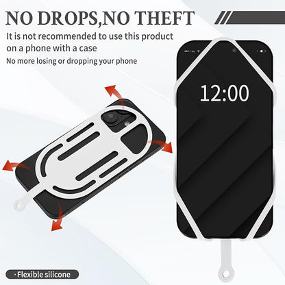 HOTEMIA Silicone Phone Lanyard Holder with Carabiner, Universal Phone Strap,Anti-Theft Phone Case with retractable tether
