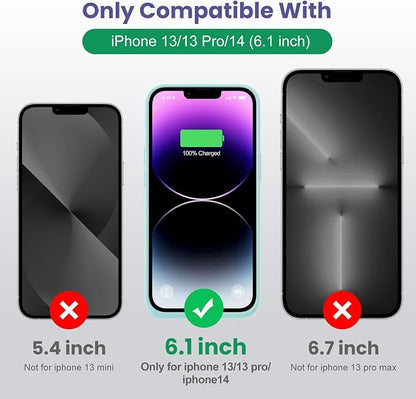 Feob Battery Case for iPhone 13/13 Pro/14,[2025 Upgraded] 7500 mAh Ultra-Slim Portable Extended Charger Cover for iPhone 13/13 Pro/14 Charging Case (6.1 Inch)-Green