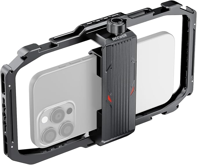 NEEWER Universal Phone Cage, Smartphone Video Rig with Quick Release Mounts Cold Shoes for Videomaker Filmmaking TikTok Vlogging Phone Video Stabilizer Holder Compatible with iPhone Samsung, PA039