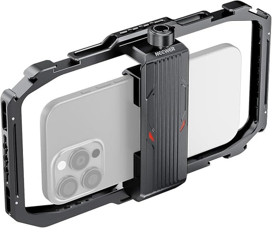 NEEWER Universal Phone Cage, Smartphone Video Rig with Quick Release Mounts Cold Shoes for Videomaker Filmmaking TikTok Vlogging Phone Video Stabilizer Holder Compatible with iPhone Samsung, PA039
