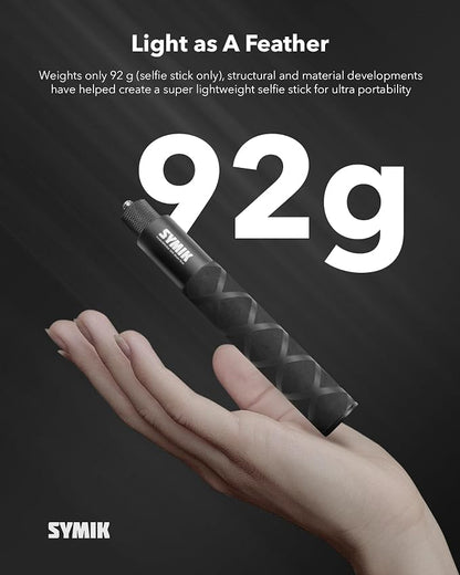 SYMIK Invisible Selfie Stick for Insta360 (70 cm/27.6 in), Aluminum Alloy Extension Stick Portable Extendable Monopod Pole with 1/4'' Screw and Wrist Strap for Insta 360 X5 X4 Air X3 ONE X2 Osmo 360