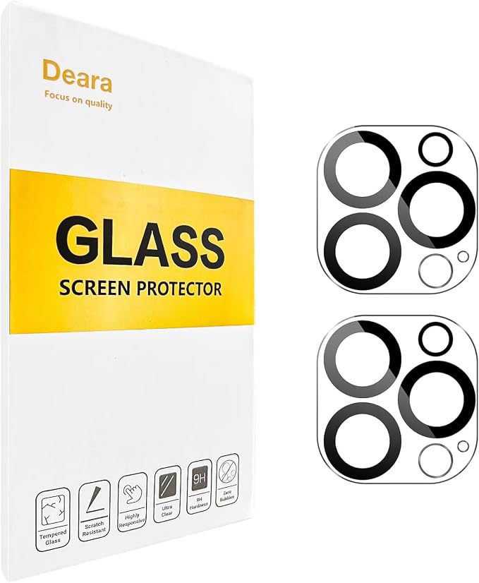 Deara ArmorPro 9H+ Tempered Glass Camera Lens Protector for iPhone 12 Pro Max [6.7 Inch] Case Friendly [Does not Affect Night Shots] 3D Full Coverage (Longest Durable) 2 Pack