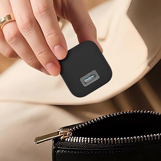 Geiomoo Soft Silicone Case for Anker Nano 45W Charger, Flexible Scratch Resistant Cover (Black)