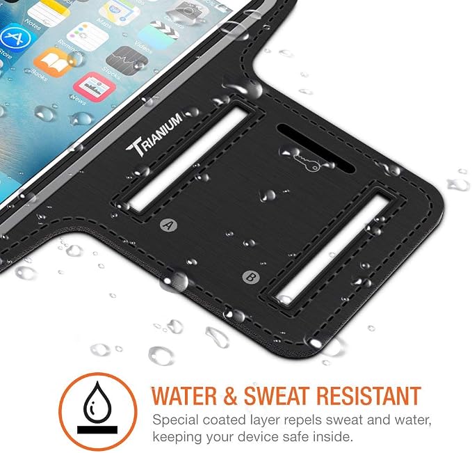 Trianium Armband for Large Phone- iPhone Xs Max XR iPhone X 8 7 6s Plus,LG G7 G6,Galaxy s9 s8, Note 9 8(Fit Otterbox Defender/Lifeproof case)[Water Resistant] ArmTrek Pro Sport Arm Band w/Key Holder
