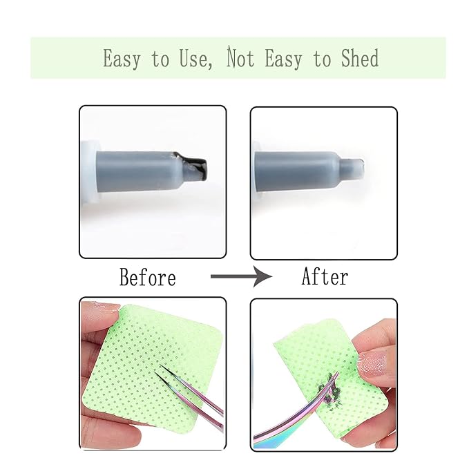 1200PCS Lint Free Nail Wipes Lint Free Wipes, Glue Wipes for Eyelash Extension, Glue Cleaning Wipe Lint Free Non Lint Nail Wipes, Soft Gel Nail Polish Remover Pads Wipes for Lash Extensions (Green)