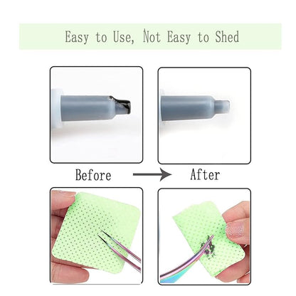 1200PCS Lint Free Nail Wipes Lint Free Wipes, Glue Wipes for Eyelash Extension, Glue Cleaning Wipe Lint Free Non Lint Nail Wipes, Soft Gel Nail Polish Remover Pads Wipes for Lash Extensions (Green)