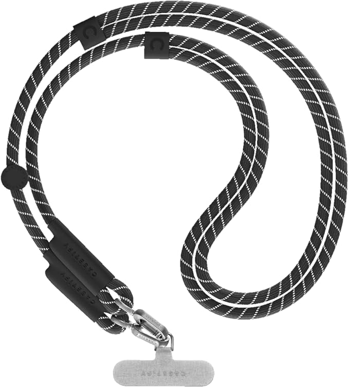 CASETiFY 8mm Rope Cross Body Strap with Card - Black