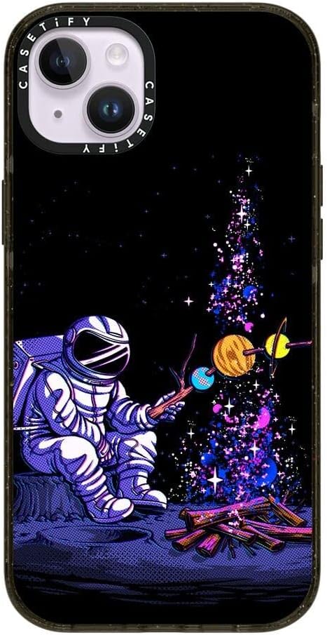 CASETiFY Impact iPhone 14 Plus Case [4X Military Grade Drop Tested / 8.2ft Drop Protection/Compatible with Magsafe] - Moon Camping - Glossy Black