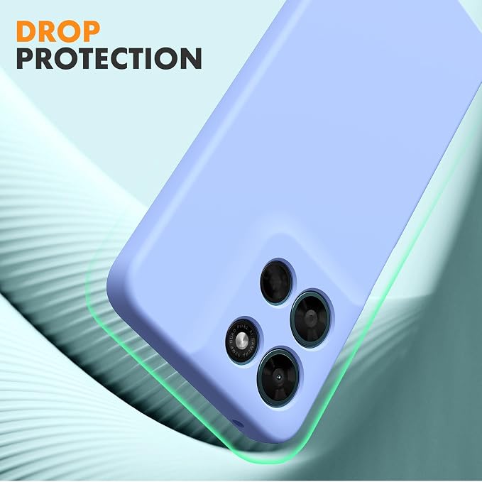 for Motorola Moto G 2026/G Play 2026 Case, 2 Pack Tempered Glass Screen Protectors, Soft TPU Liquid Silicone Shockproof Gel Cover-Purple