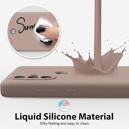 oakxco for Motorola Moto G Power 2022 Phone Case/Moto G Play 2023 Phone Case Liquid Silicone, Thin Slim Soft Rubber Gel TPU Plain Simple Cover for Women Girl Cute, Matte Solid Color,Brown Khaki Nude