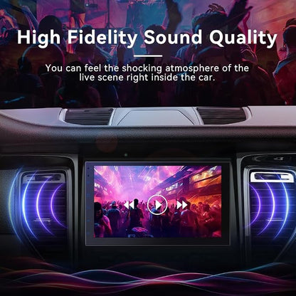 Double Din Car Stereo Radio with 7 inch HD Touchscreen, Wireless Apple Carplay & Android Auto, Bluetooth, SWC, Mirror Link, AUX,FM Car Radio Receiver(No backup reversing camera)|for All Vehicle