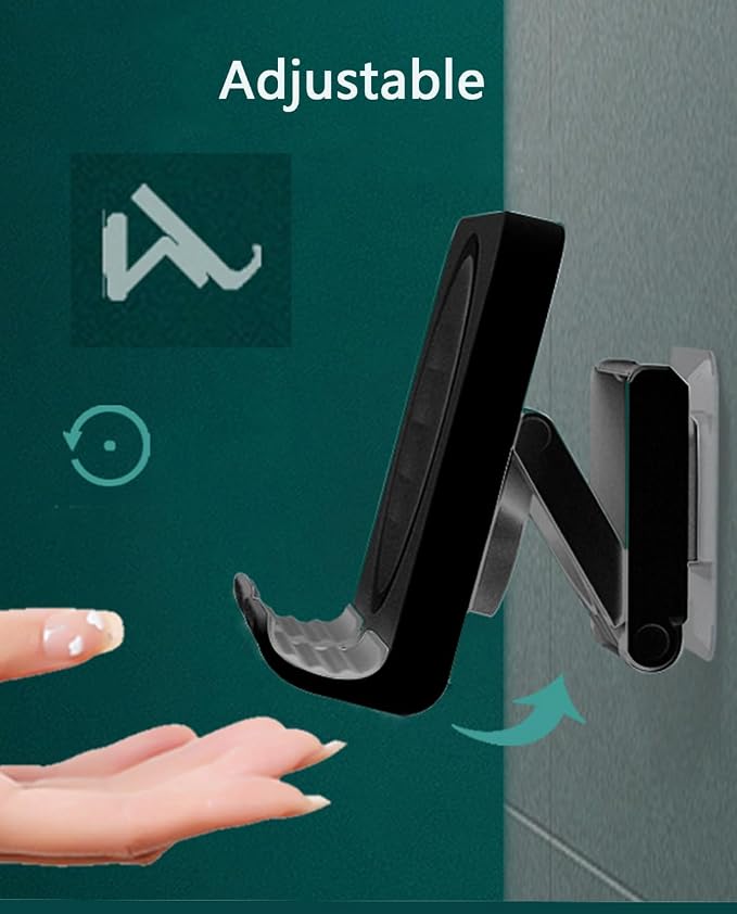 Shower Phone Holder Upgraded Adjustable Tablet Wall Mount Phone Holder, for Kitchen Bathroom Dorm Bedroom, Compatible with iPhone Series and Other Smartphones.Ipad/Smartphone(Black)