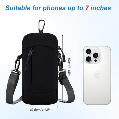 Cell Phone Crossbody Bag with Arm Band, Waterproof Phone Holder Pouch Fits iPhone & Android up to 7'', Small Sling Shoulder Purse for Running, Hiking, Travel, Workout (Purple)