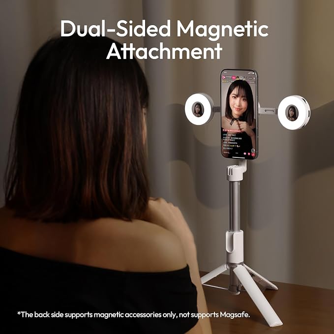 ULANZI ML05 Phone Light, Dual-Sided Magnetic Cell Phone Selfie Lights for iPhone/Android, 9000K CRI≥97 360° Smartphone LED Beauty Ring Fill Light for Computer, Laptop, Webcam, Video Recording, Photo