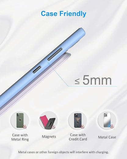 NANAMI Wireless Charger for Samsung and iPhone - 10W Fast Induction Charger Stand for Galaxy S25/S26/S24/S23/S22/S21, Wireless Charging Stand Phone Charging Dock for iPhone 17/17 Air/16/15/14/13/12