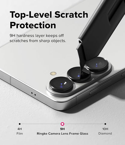 Ringke Camera Lens Frame Glass for Samsung Galaxy S26 and S26 Plus Camera Lens Protector [Individual Lens Covers] Tempered Glass Covers and Aluminum Alloy Frames - 2 Pack