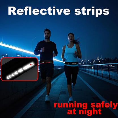 USHAKE Slim Running Belt for Women Men-Runners Phone Holder Fanny Pack, Adjustable, Bounce Free Waist Pouch bag for Workout, Money Belt, Run Gear Accessories Navy Blue