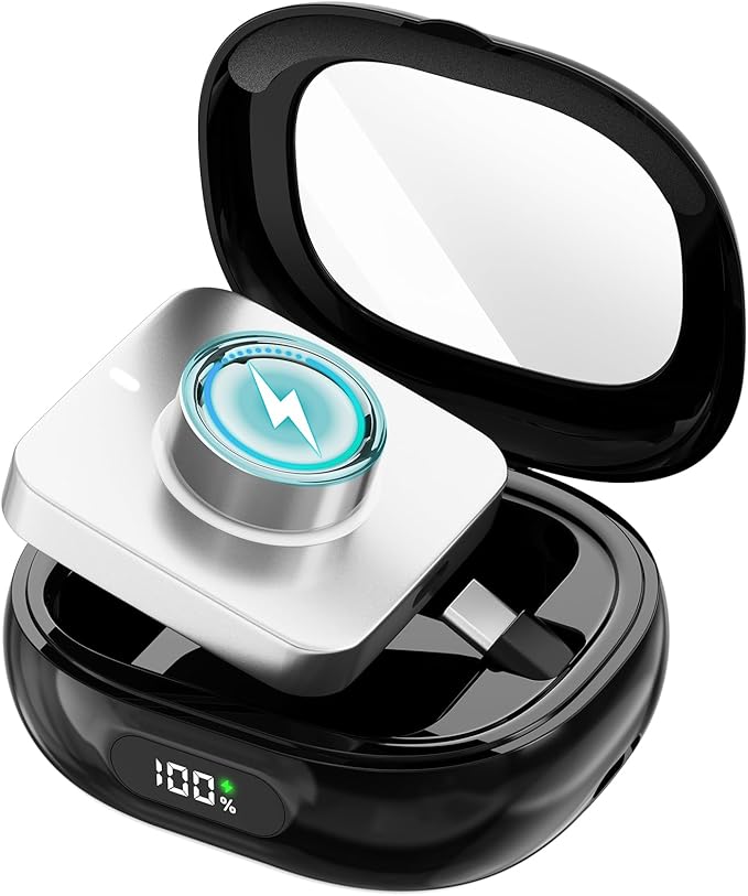 Charging Case for Oura Ring Gen 4 & 3 Charger, 2000mAh Portable Travel Power Station Fits All-Sized Oura Ring 4 & 3, 45-Day Runtime (Official Charger NOT Included)(Black)