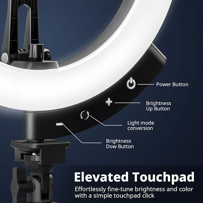 Eicaus 12" Magnetic Ring Light with 67" Tripod Stand, Selfie Light with iPhone Stand for Recording, Compatible with Cellphones for Live Streaming