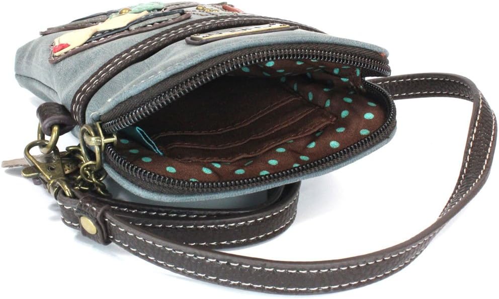 CHALA Dog Collection Cell Phone Crossbody Purse-Women PU Leather/Canvas Multicolor Handbag with Adjustable Strap