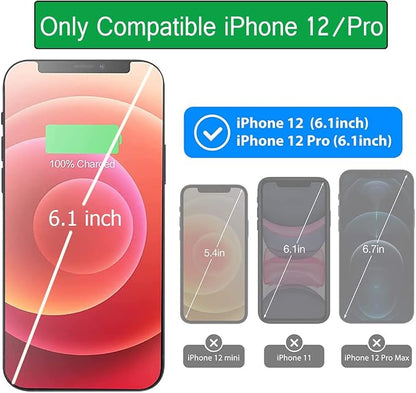 iPhone 12/12 Pro Battery Case, Upgraded 10000mAh Rechargeable Portable Charging Case with Wireless Charging Compatibility for iPhone 12/12 Pro (6.1 inch) with Carplay Battery Pack Charger Case (Black)