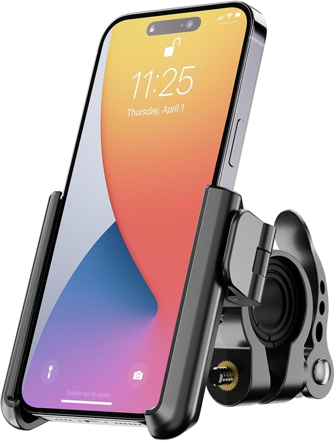 Grefay Bike Phone Mount Universal Motorcycle Handlebar Phone Holder 【1S Quick Release】 Anti Shake Bicycle Phone Clamp for Road Bike/MTB/Scooter with 360 Rotation for 3.5-7.0 inches Smartphone