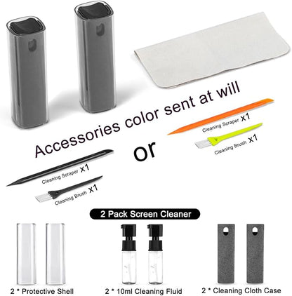 walrfid 2 Pack Computer Screen Cleaner, MacBook Screen Cleaner Spray and Wipe, Electronic Computer Laptop Cleaning Kit for iPad Pro, iPhone, Smartphone, Monitor, Car Display, Tablet, TV Screens, Grey