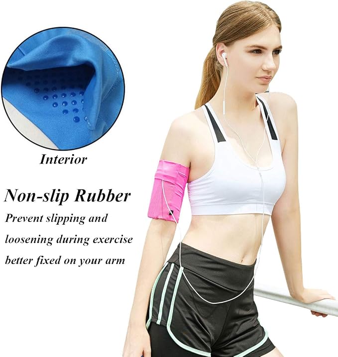 Sports Running Armband,Lightweight Arm Band Strap Holder Pouch Comfortable Phone Armband Sleeve Exercise Workout for iPhone X/8/7 Plus/7/6,Samsung Galaxy S9/S8/S7,Sony,LG HTC,(Pink,M)