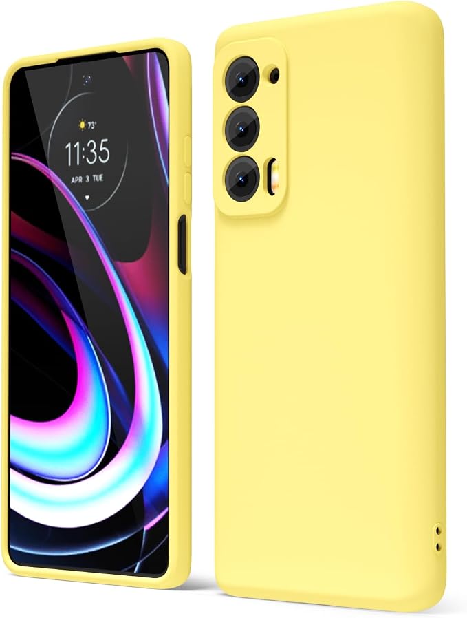 oakxco for Motorola Moto Edge 2021/Edge 2021 5G UW Phone Case Liquid Silicone, Thin Slim Soft Rubber Gel TPU Plain Simple Cover for Women, Matte Solid Color, Lilac Light Purple Lavender Wine