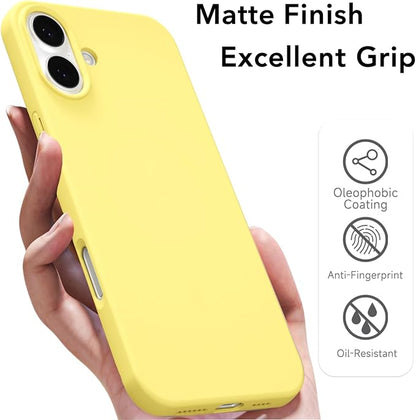 for iPhone 17 Case Silicone Compatible with Magsafe Case, Ultra Slim Thin Magnetic Phone Cases Mag Safe, Cute Soft Rubber Gel TPU Matte Plain Wireless Charging Cover for Women, Yellow