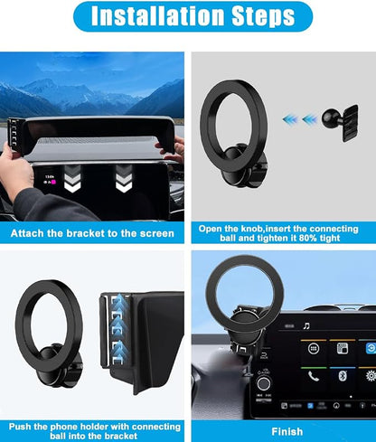 Magnetic Car Phone Holder for 2024 2025 2026 VW/Volkswagen Atlas/Altas Cross Sport Accessories Dash Mount Cell Phone Holder for Most Smartphones Hands-Free 360 Degree Rotation