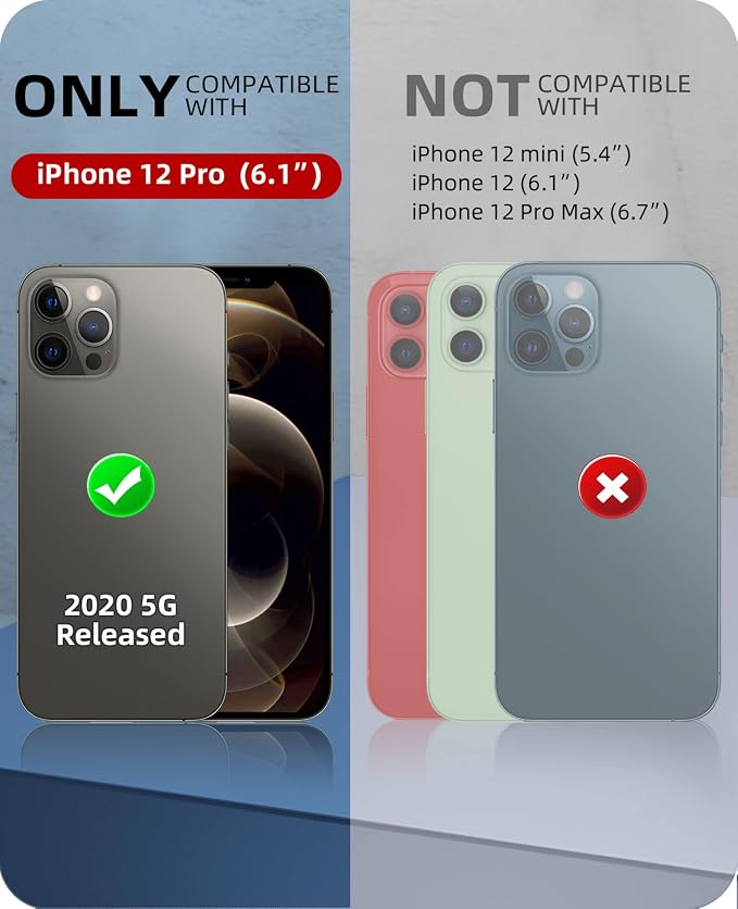 WIFORT for iPhone 12 Pro Waterproof Case - [Certified Water Proof & Military Protection] with [Built-in Screen Protector], Full Body Shockproof Phone Case Cover for iPhone 12 Pro 6.1" - Teal