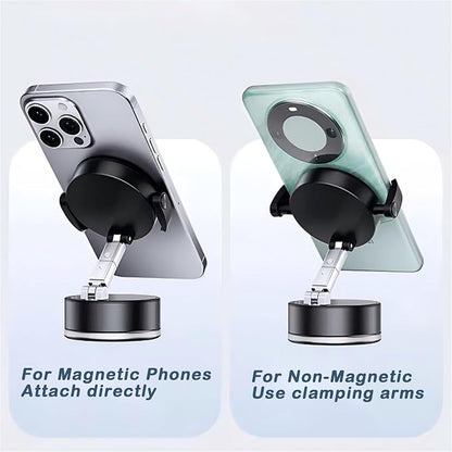 Metal Phone Stand for Desk, Universal Phone Holder with 360 Rotating Arm Foldable Retractable Stand Compatible with Magnetic and Android Phones, Office Accessories (A9)