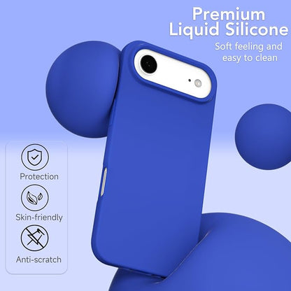 for iPhone 17 Air Case Silicone Compatible with Magsafe Case, Ultra Slim Thin Magnetic Phone Cases Mag Safe, Cute Soft Rubber Gel TPU Matte Plain Wireless Charging Cover for Women, Royal Blue