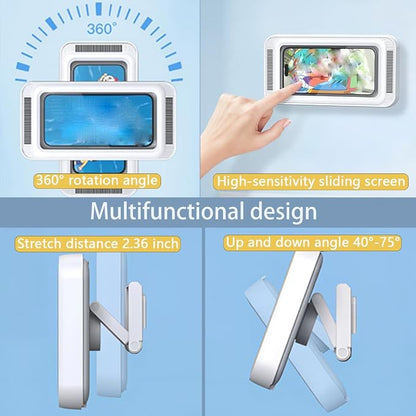 Bathroom Waterproof and Anti Fog Phone case with 360 Degree Rotation (White)