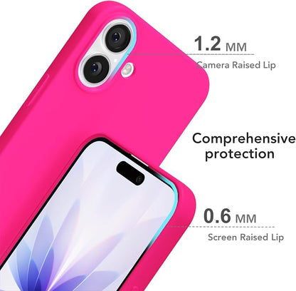for iPhone 17 Case Silicone Compatible with Magsafe Case, Ultra Slim Thin Magnetic Phone Cases Mag Safe, Cute Soft Rubber Gel TPU Matte Plain Wireless Charging Cover for Women, Hot Pink