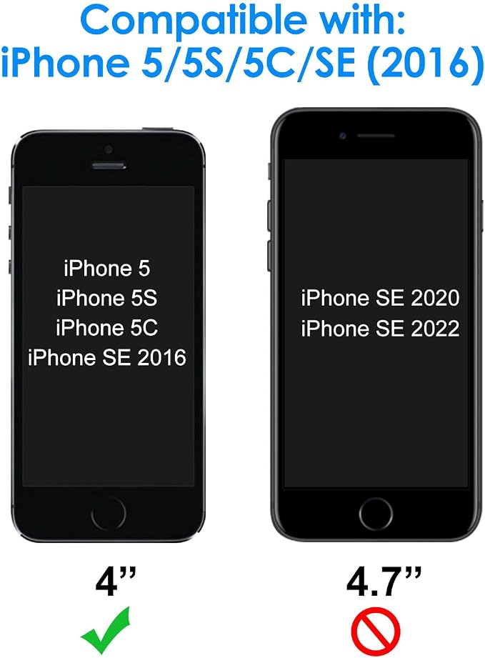 JETech Screen Protector for iPhone SE 2016, iPhone 5s/5/5c, 2-Pack | HD Clear, Tempered Glass Film, Anti-Scratch Glass