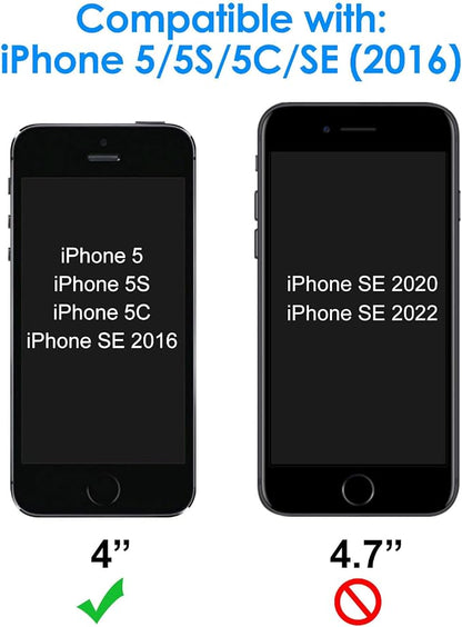 JETech Screen Protector for iPhone SE 2016, iPhone 5s/5/5c, 2-Pack | HD Clear, Tempered Glass Film, Anti-Scratch Glass