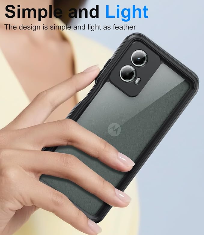 for Motorola Moto G 5g 2024 Case, IP68 Waterproof with Built-in Screen Protector, Full Body Shockproof Dustproof Rugged Protective Phone Case for Moto G 5g 2024, Black