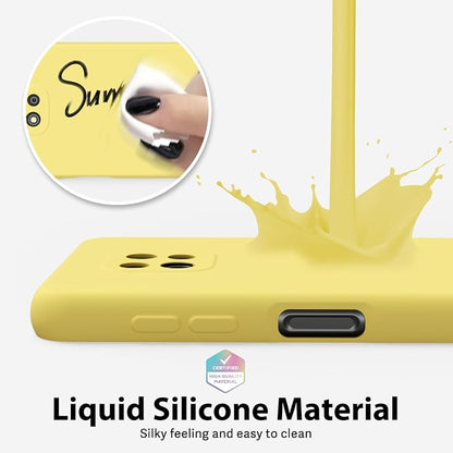oakxco for Moto G Power 2021 Phone Case Liquid Silicone, Cute Thin Slim Soft Rubber TPU Plain Smooth Gel Cover for Women Girl, Matte Solid Protective & Shockproof,Yellow
