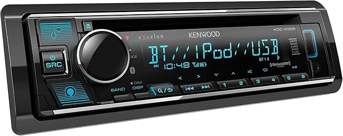 KENWOOD KDC-X305 CD Receiver, Bluetooth, Alexa Built-in, Front USB and AUX, Variable Illumination, SiriusXM Ready, Spotify, Pandora Link for iPhone or Android Phone | Plus SXV300V1 SiriusXM Tuner
