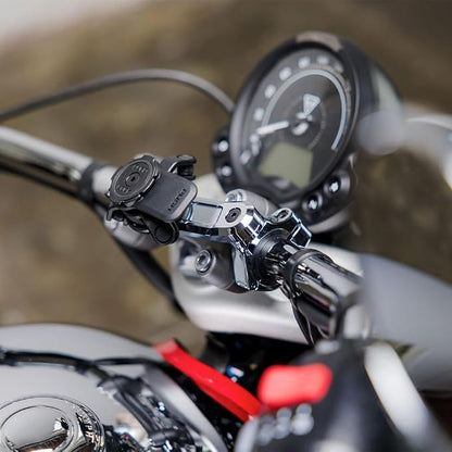 Quad Lock Handlebar Motorcycle Phone Mount PRO Chrome Kit with Vibration Dampener and MAG Universal Adaptor
